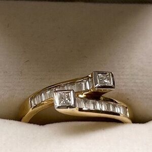 Brand New! Genuine Diamond Ring in Gold Plate